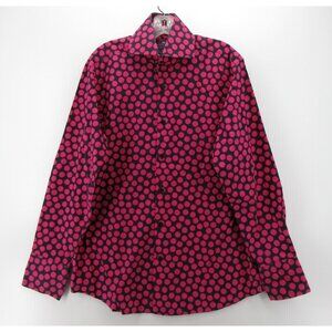 Hawes & Curtis Shirt Medium Button Up Dress Shirt Polka Dots Slim Fit